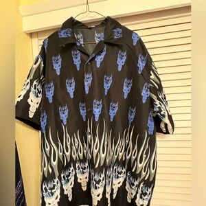 Scorpio USA Men’s XL Skull and Flames Shirt